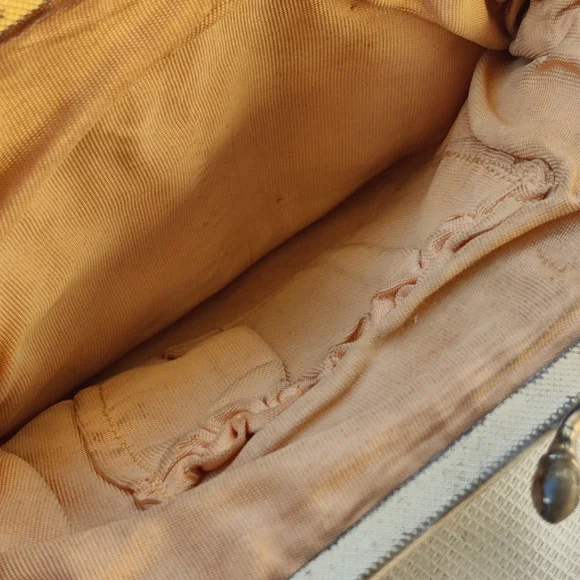 Antique 1920s white and gold art nouveau micro beaded flapper purse - Picture 9 of 13